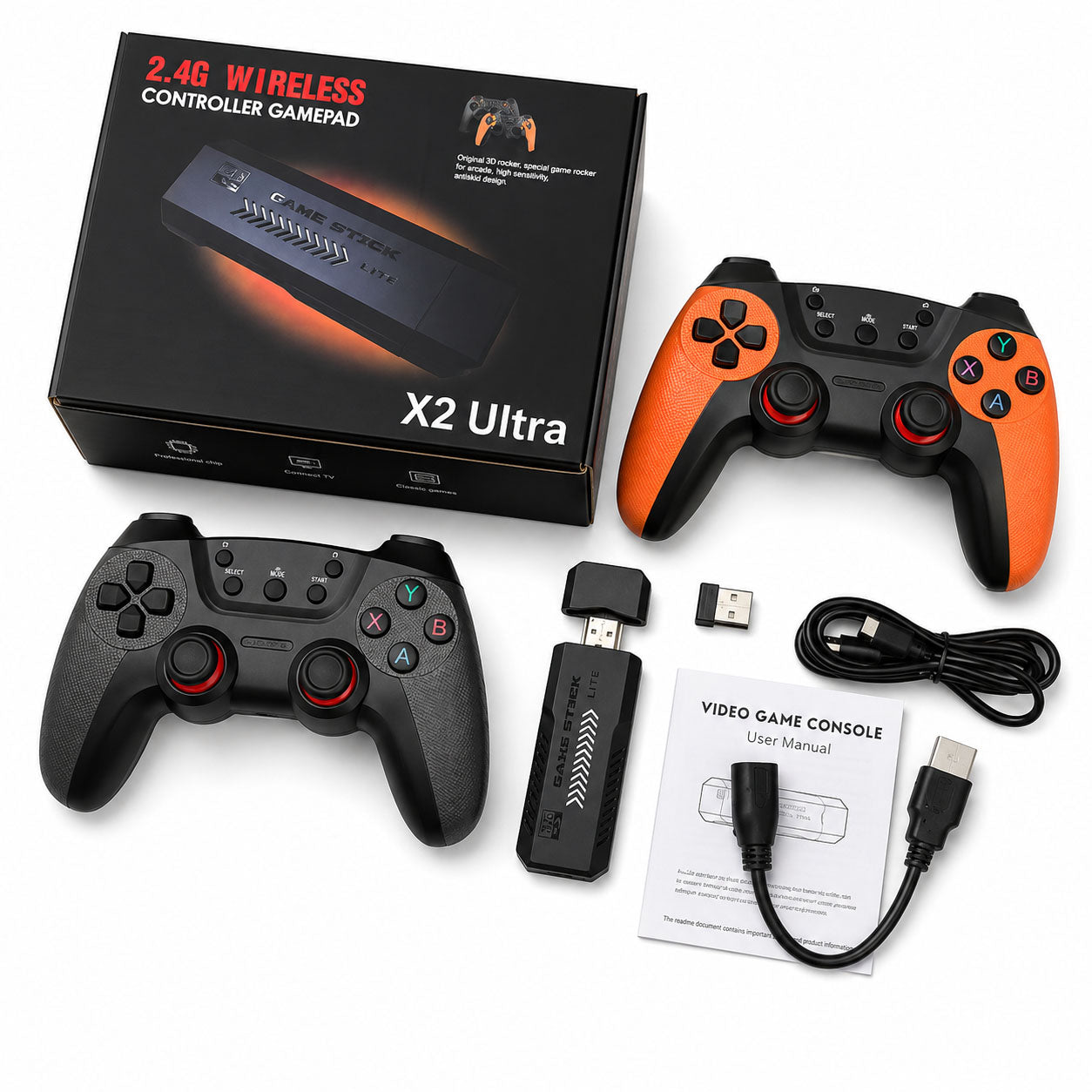 X2 Ultra Retro Game Stick + 1 Free Wireless Controllers