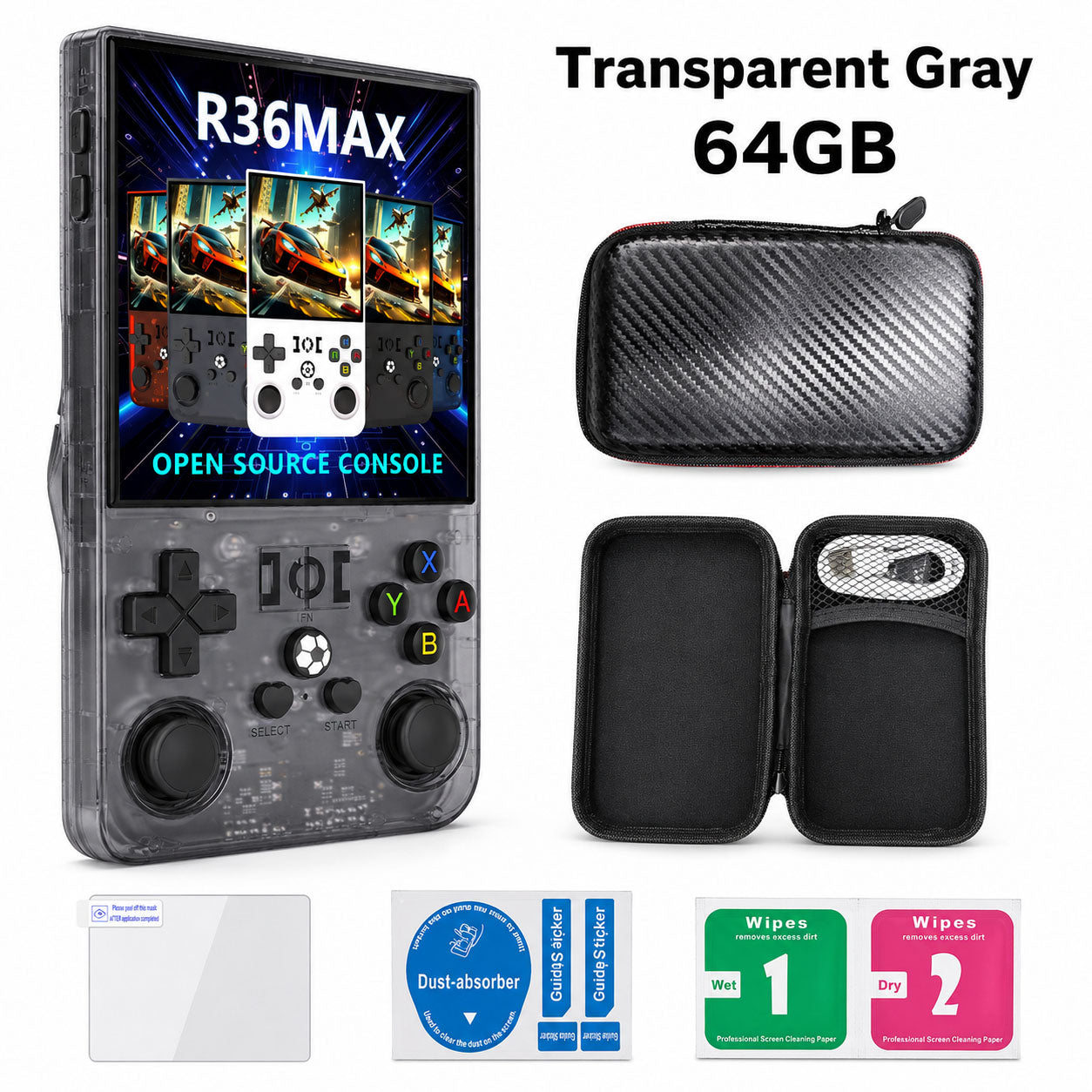 R36 Max Retro Handheld Console + Free Case