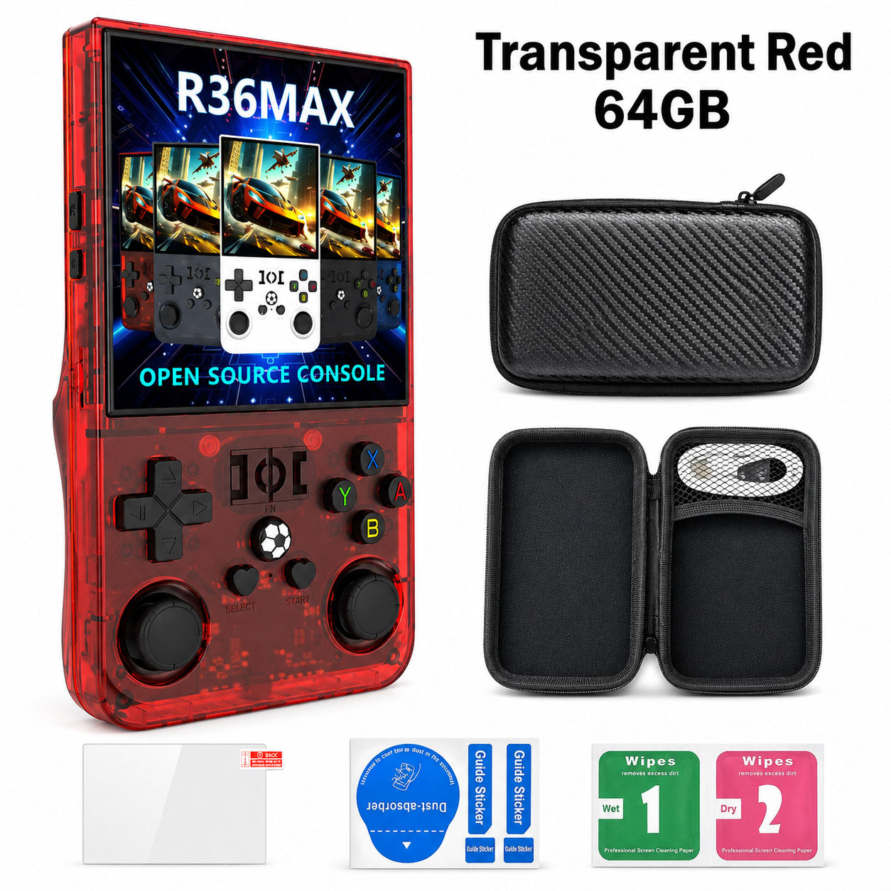 R36 Max Retro Handheld Console + Free Case
